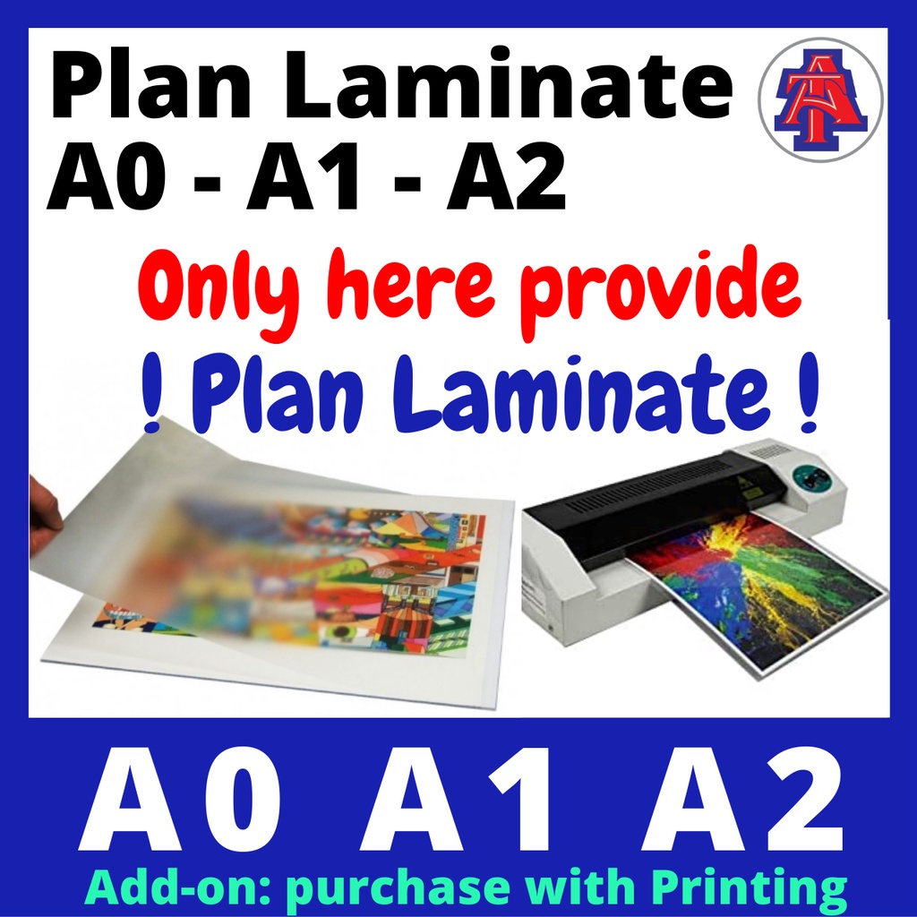 [Laminate] A0 A1 A2 Laminate Large Format Plan Laminate (MUST BE