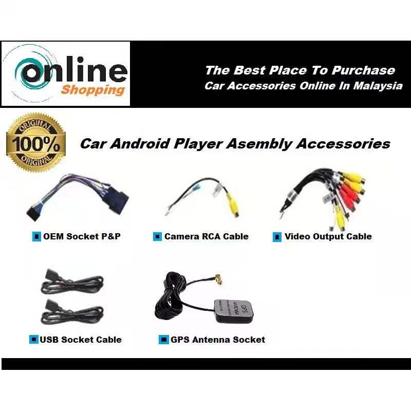 ANDROID PLAYER CONNECTION SOCKET - 4 RCA CABLE , USB SLOT , MICROPHONE ...