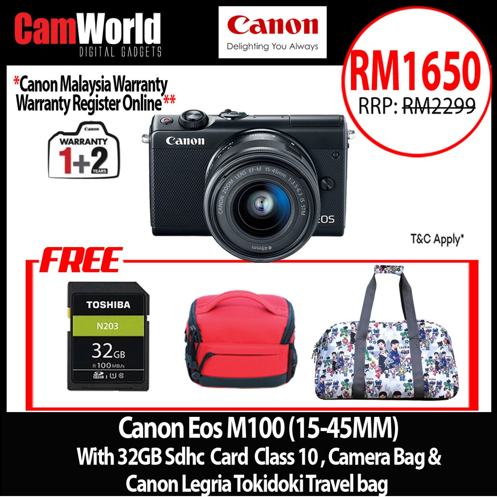 Canon EOS M100 Kit 1545mm Lens (Official Canon Malaysia) Shopee Malaysia