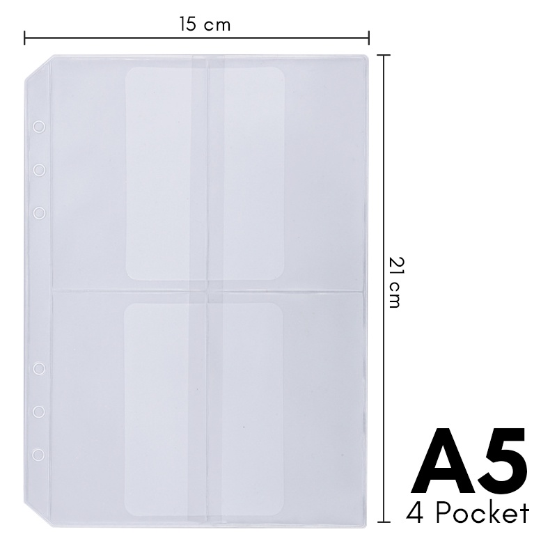 WhiteSpace A5 A6 PVC Ziplock Bag for Cash Planner Waterproof Zipper ...