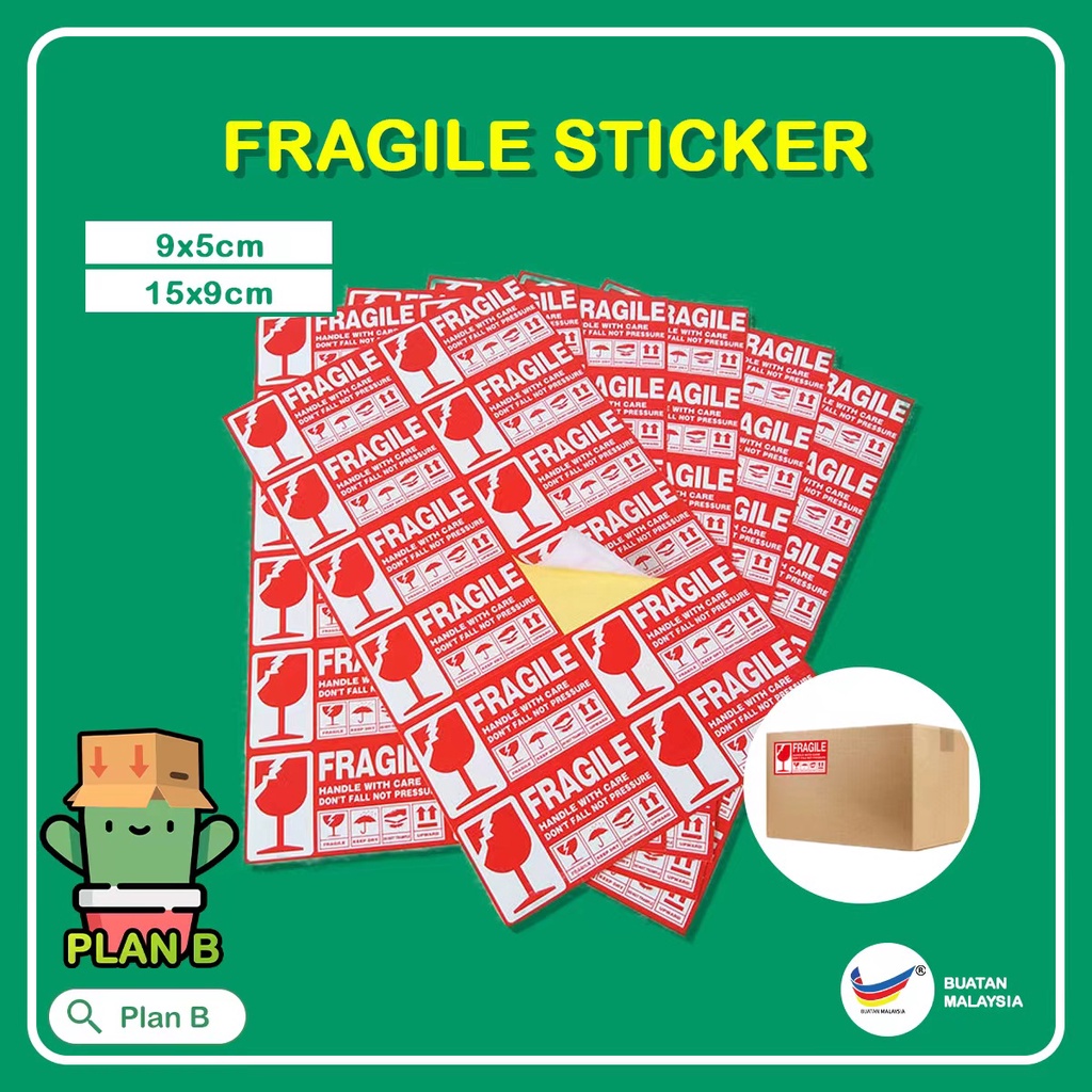thumbnail interactive-video image 1 of FRAGILE Sticker Labels - 0.59 X 2.16 Inches - 1000 Per Roll - Fits PayPal/eBay Labels 1 of 4
