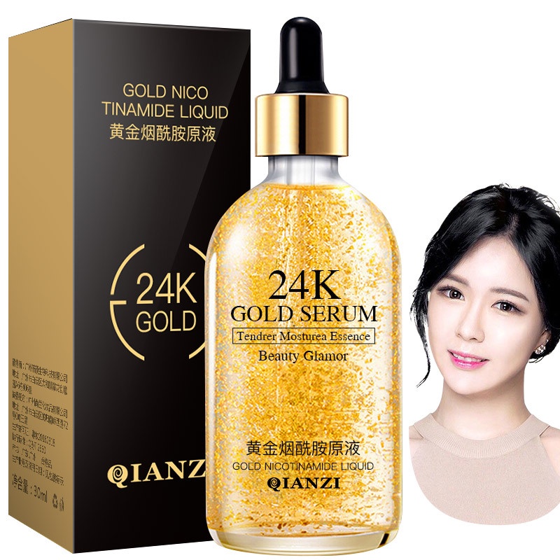 QIANZI Whitening Serum 24K Gold Anti Wrinkle Essence Nicotinamide ...