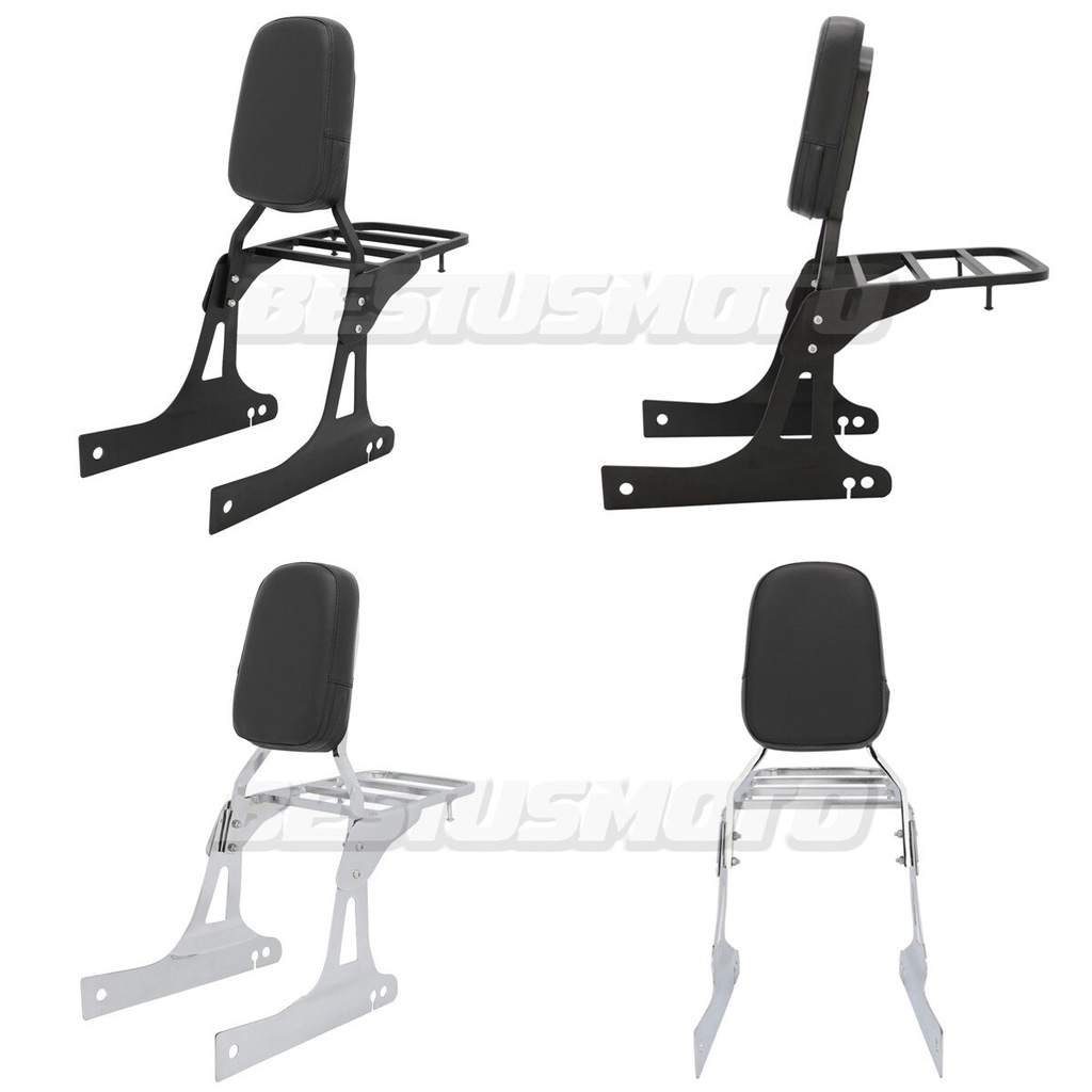 Sissy Bar Backrest Large Pad Luggage Rack For 06 Harley Softail 200mm - View #2