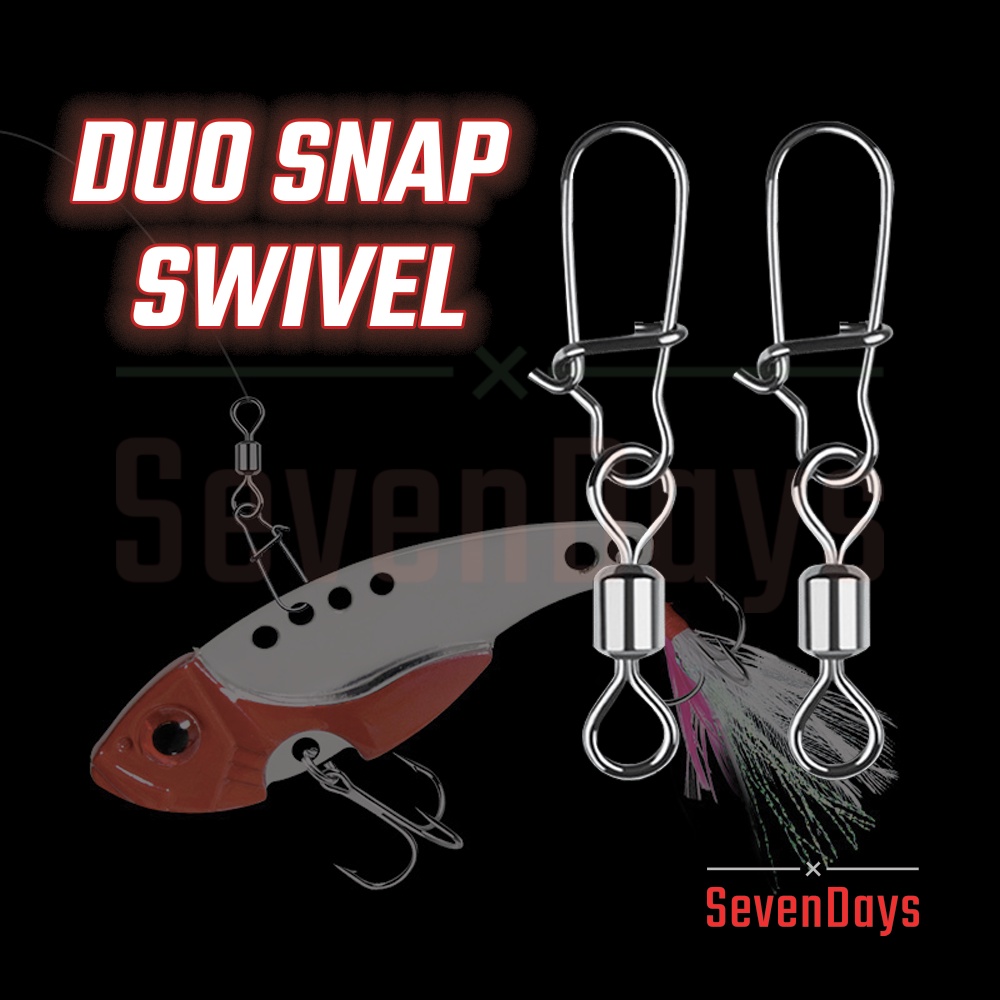 10 PCS] High Quality Duo Snap Swivel(#0/#2/#4/#6/#8) Ultralight Jigging  Casting Bottom Haruan Fishing Umpan Pin Pancing