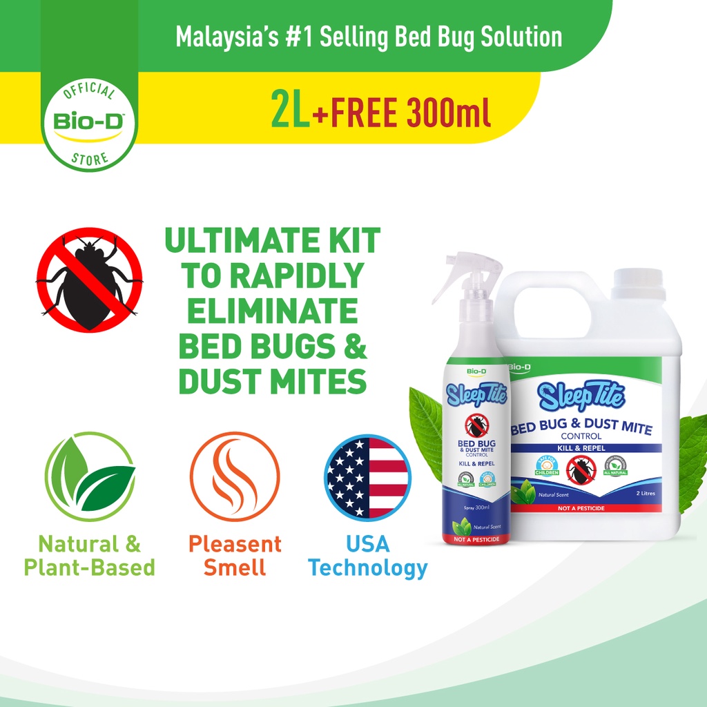 Bio-D SleepTite Bed Bug (Pepijat) Elimination Kit (2L) + FREE 300ml ...