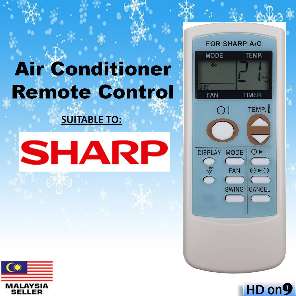 SHARP Air Cond Aircon Aircond Air Conditioner Remote Control