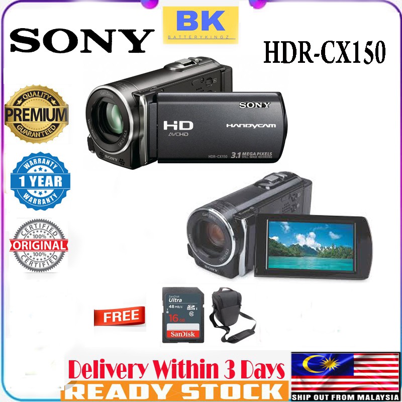 Sony HDRCX150 16GB HD Handycam Camcorder (Black) Shopee Malaysia