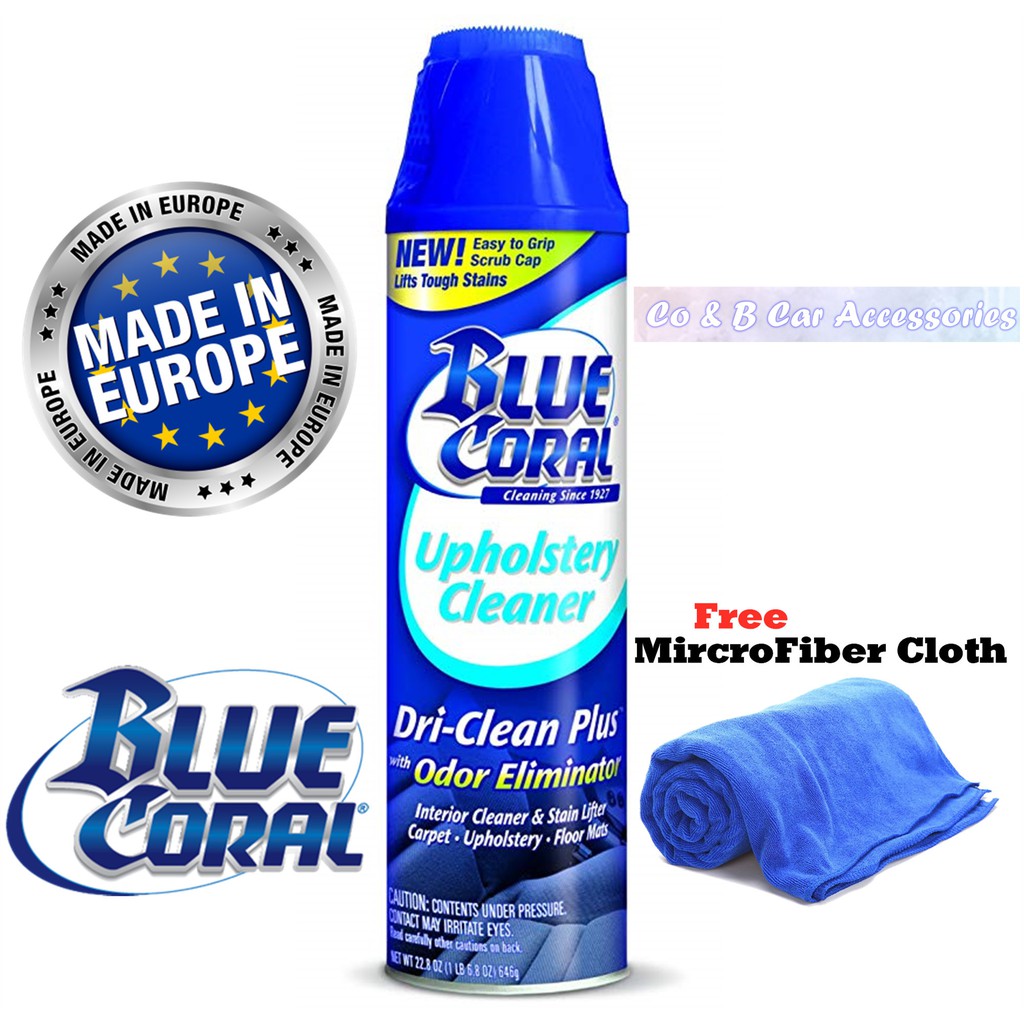 2 Blue Coral 22.8 Oz Dri-Clean Plus Odor Eliminator Upholstery Cleaner Foam