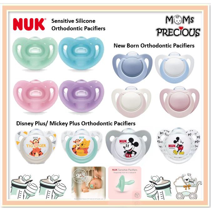 NUK Sensitive 100 Silicone Orthodontic Baby Soother Pacifiers