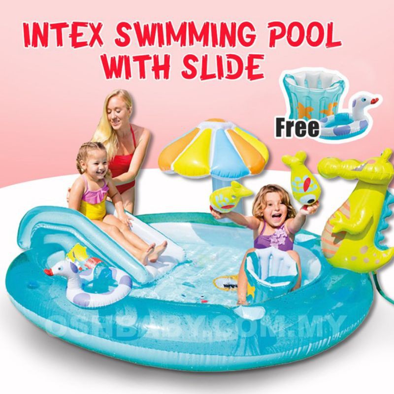 Intex Swimming Pool With Slide Shopee Malaysia