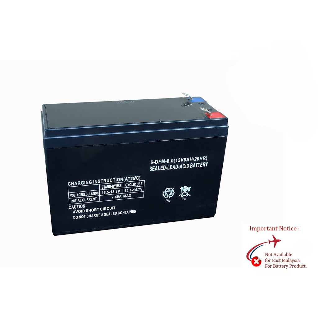 12V Lead Acid Battery 8Ah Rechargable Battery Auto gate , Alarm, Solar ...