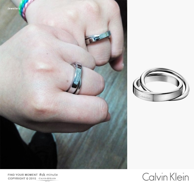 Calvin Klein Two Tone Stainless Steel Linked Ring Shopee Malaysia
