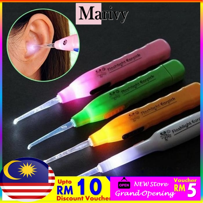 🔥🔥 LED Flashlight Earwax Earpick Ear Pick Light with Batteries Safe