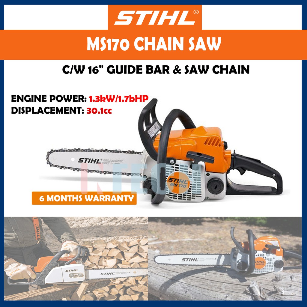 STIHL MS170 CHAIN SAW C/W 16" GUIDE BAR & SAW CHAIN Shopee Malaysia