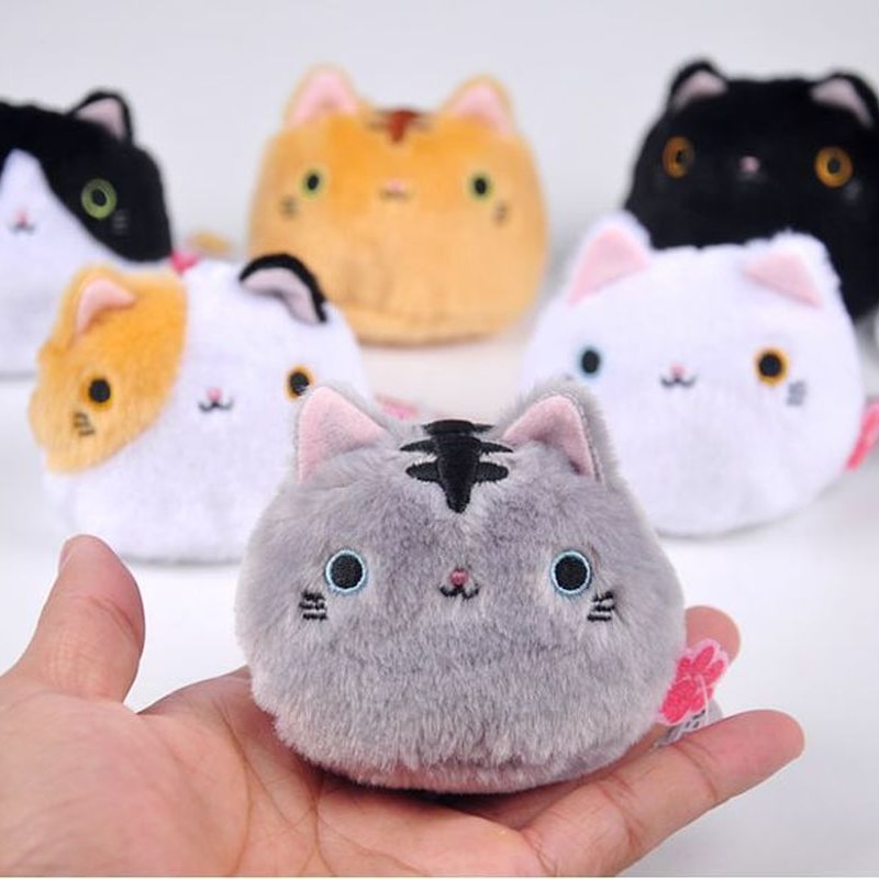 Kawaii 8CM Cats Stuffed TOYS Keychain Cat Gift Plush TOY for Kids Party ...