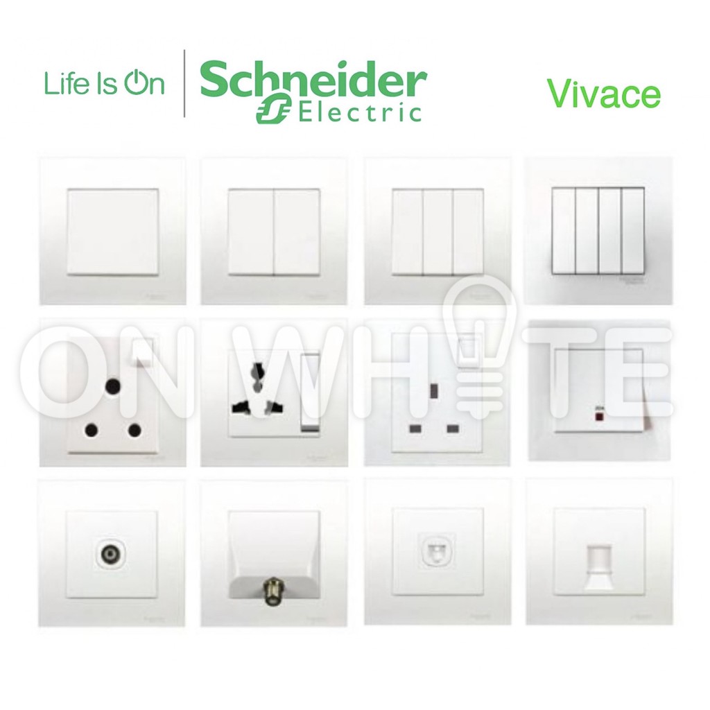 SCHNEIDER CLIPSAL VIVACE 13A/15A/1GANG 20A/1GANG BELL/1GANG/2GANG 250V ...