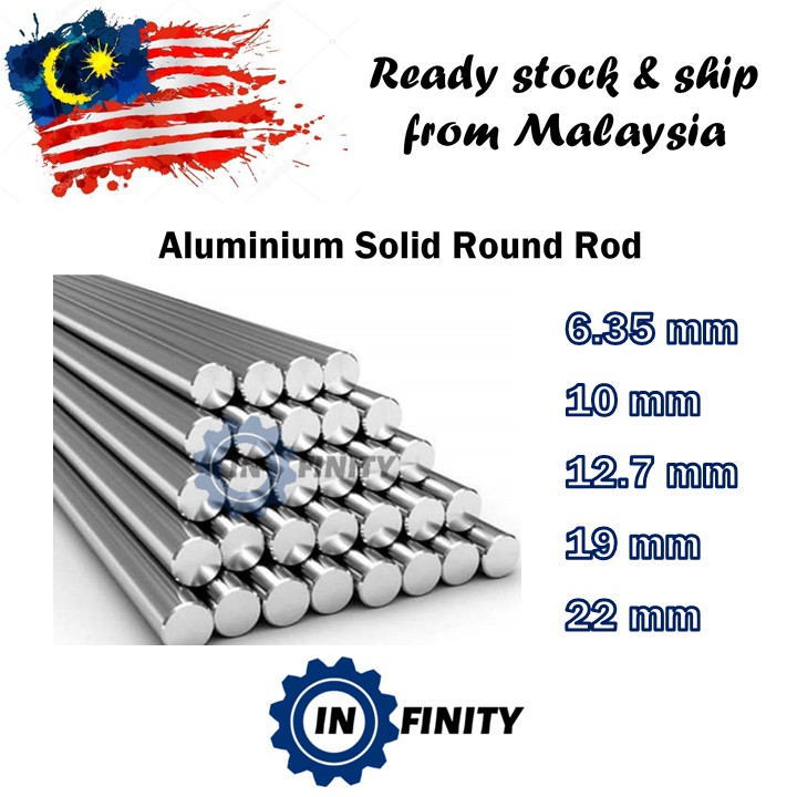 Hytec Aluminium Solid Round Bar 24mm X 500mm - 2011 T3 Machinable Rod, MS24
