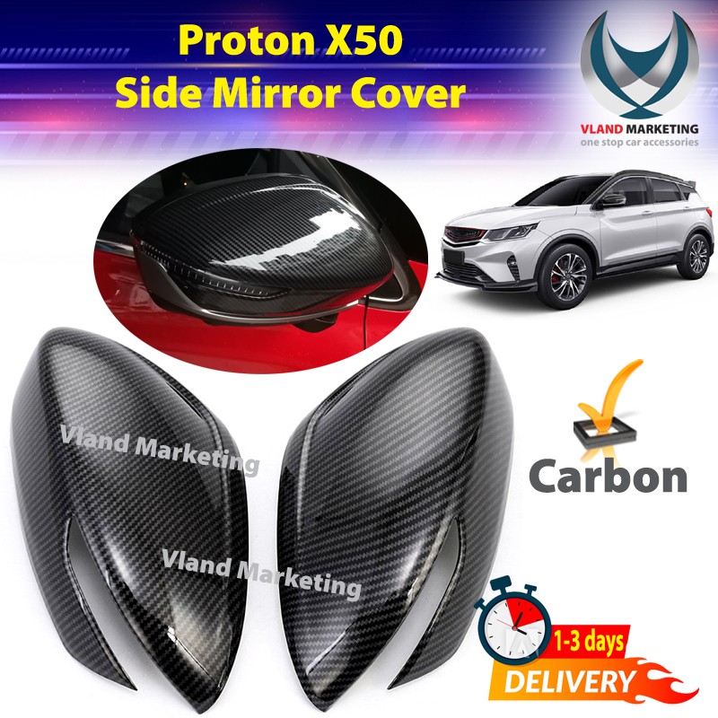 PROTON X50 CARBON SIDE MIRROR COVER with double side tape | Shopee Malaysia