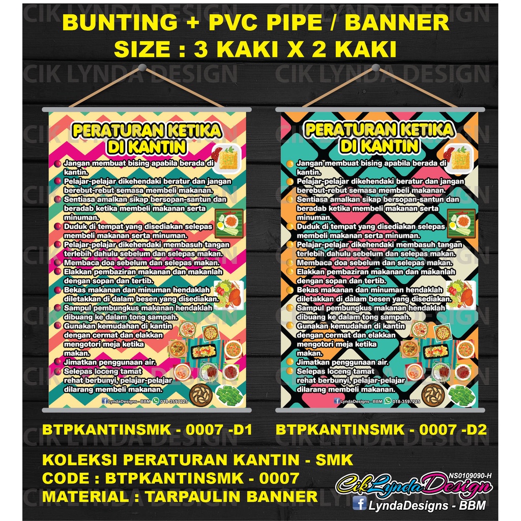 Pre Order Bunting Pvc Pipe Peraturan Kantin Sekolah Shopee Malaysia