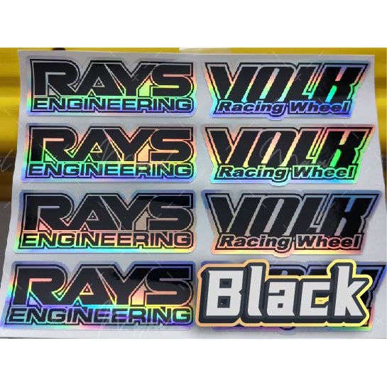[CLEAR STOCK]LIMITED LASER VOLK RACING 4PCS HIGH GRADE RIMS STICKER ...