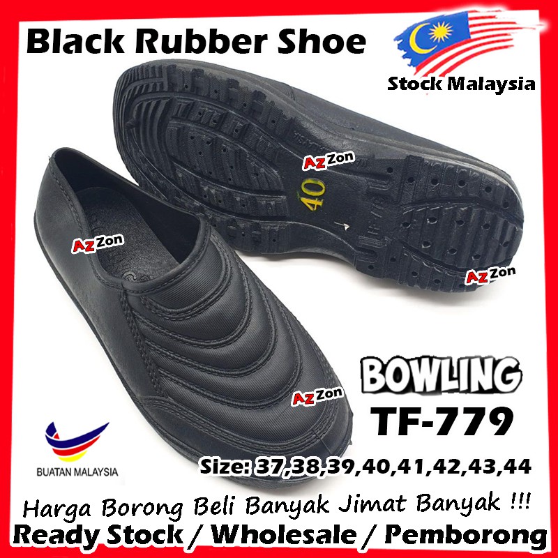 Kampung Adidas Black Rubber Waterproof Shoe Rubber Boot Kasut Getah ...