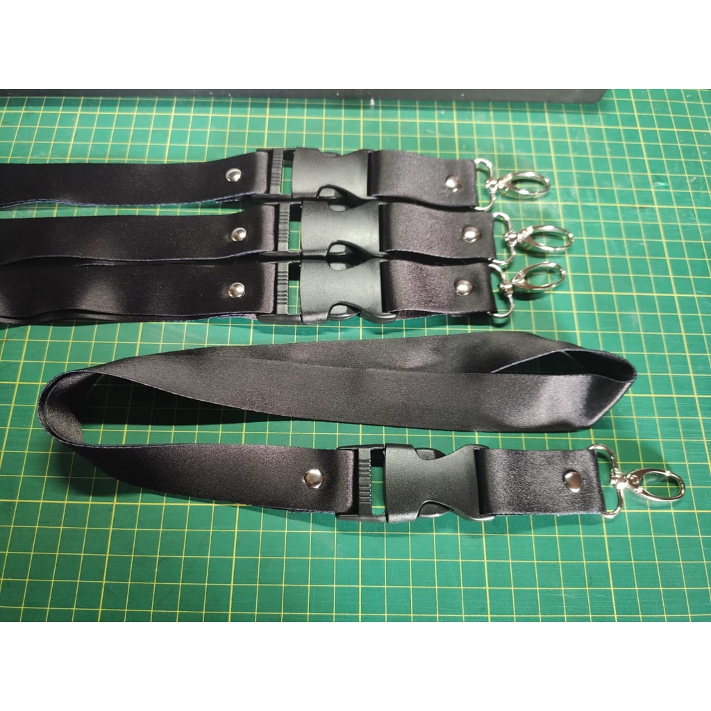 Lanyard Full Black 25mm size with buckle release | Shopee Malaysia