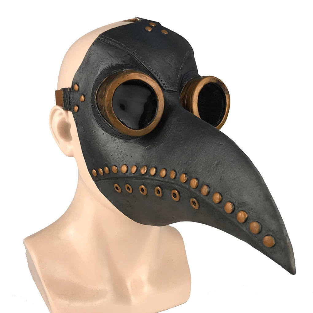Halloween Funny Medieval Steampunk Plague Doctor Bird Punk Beak Mask ...