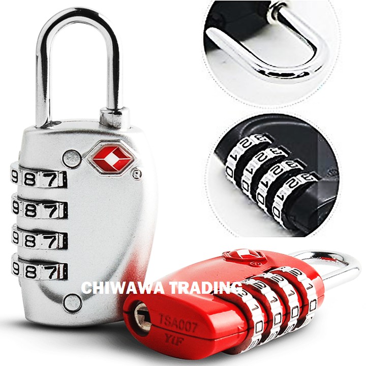 TSA Approved Security Customs 4 Digit Combination Password Code Luggage ...