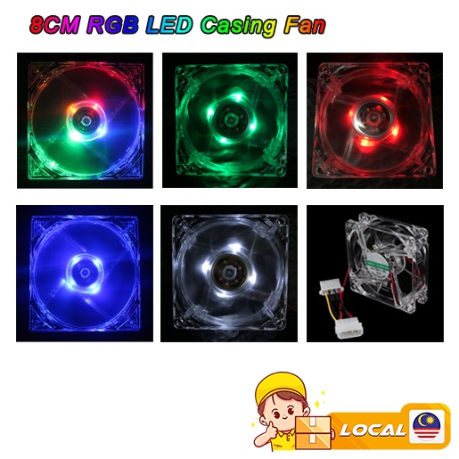 RGB LED 8CM Desktop Casing Fan Silent Fan Cooling Fan Desktop PC ...