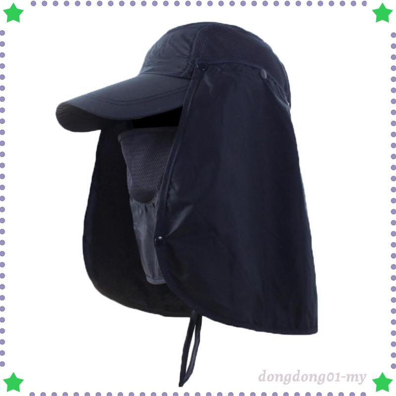 Outdoor Fishing Hat with Removable Face Neck Flap Cover Baseball