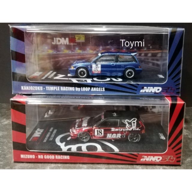 Inno model 1/64 inno64 Honda Civic EF Si SB3 Jdm No good racing temple ...