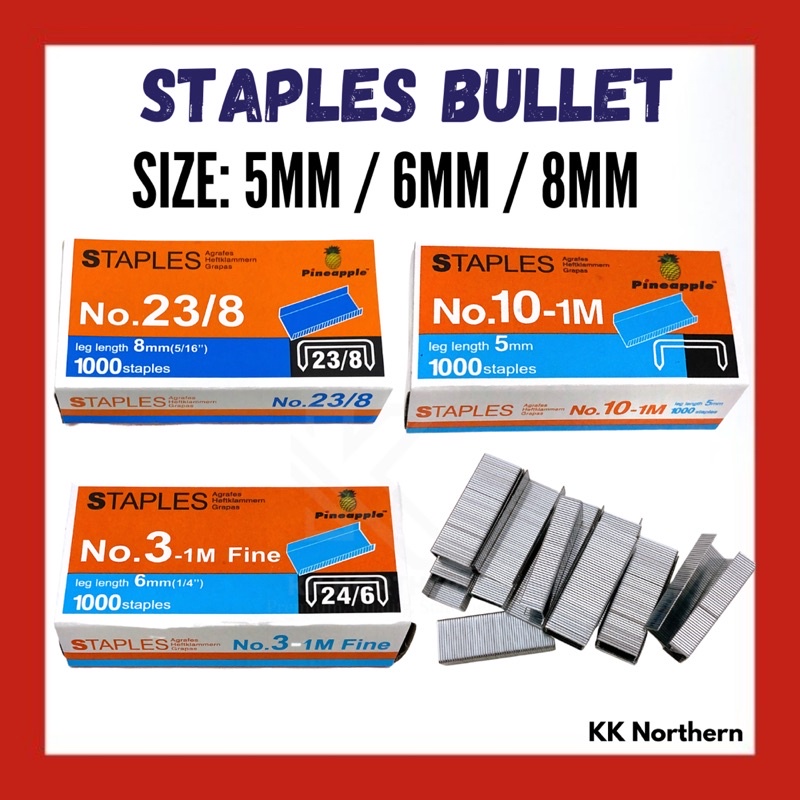 Low Cost Staples No.23/8 No.31m No.101m Staples Bullet Ubat Stapler