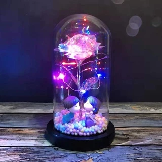 LED Flowers Colorful Light in DIY Set Birthday Valentine's Day Christmas Romantic Gifts for Girlfriend Wife Women Valentine's Day present