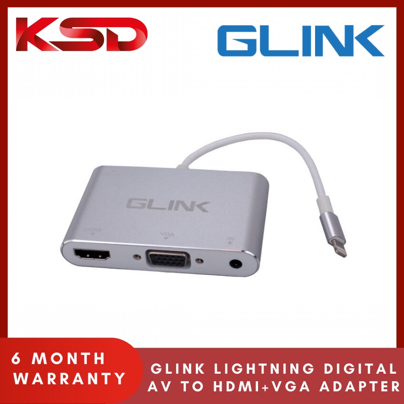 GLINK LIGHTNING DIGITAL AV ADAPTER TO HDMI+VGA ADAPTER (CB322SR/GL010