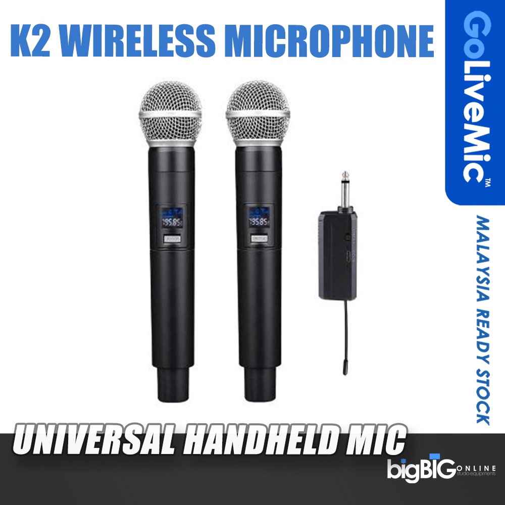 GoLiveMic K2 Wireless Microphone Transmitter Receiver System Universal