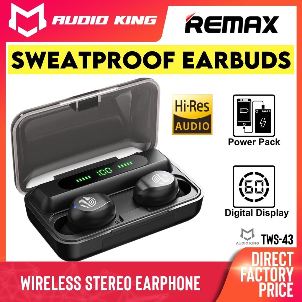 REMAX Earbuds Noise Cancelling Earbuds Sweatproof Earbuds ANC TWS-43 ...