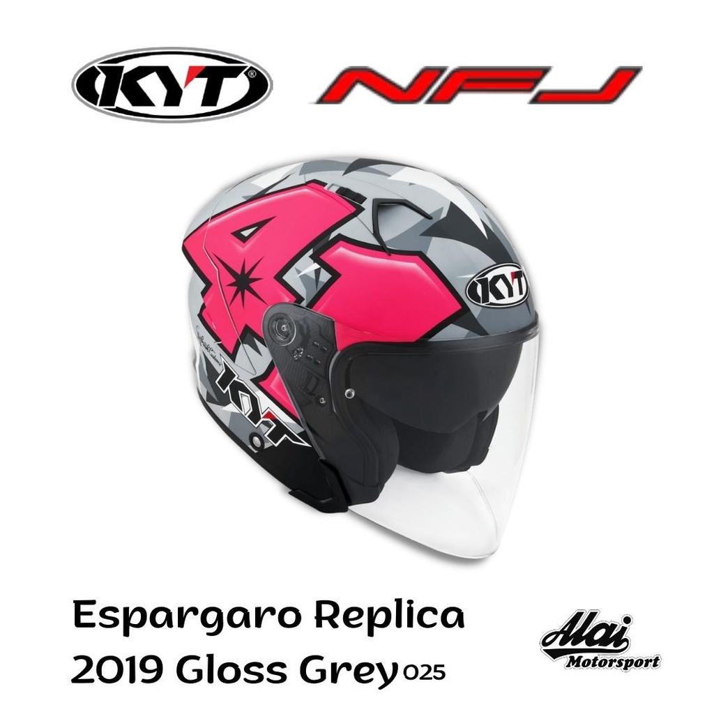 KYT Helmet NFJ Espargaro Replica 2019 Gloss Grey Shopee Malaysia