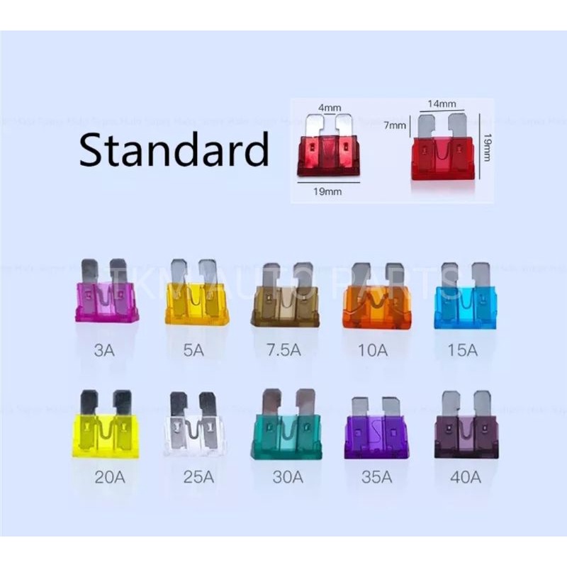 Car Standard Blade Fuse 5A/7.5A/10A/15A/20A/25A/30A | Shopee Malaysia