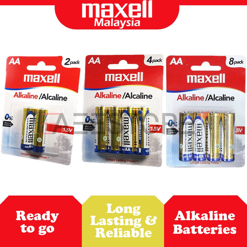 (Original) Maxell AA 1.5V Long Lasting Alkaline Battery (2pcs/4pcs/8pcs