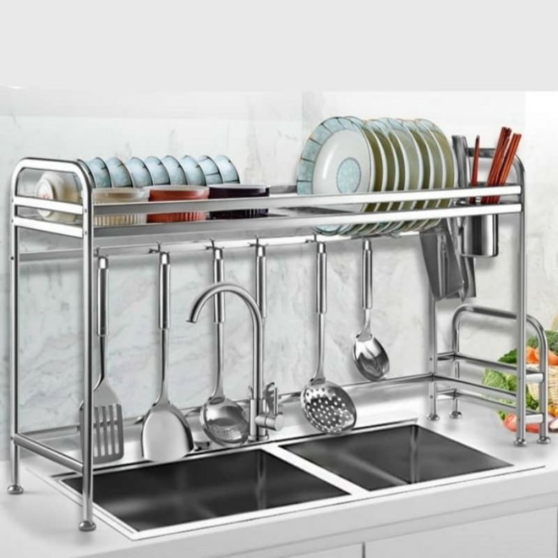 (🔥READY STOCK🔥) 90cm STAINLESS STEEL DISK RACK SINK ORGANISER | Shopee ...