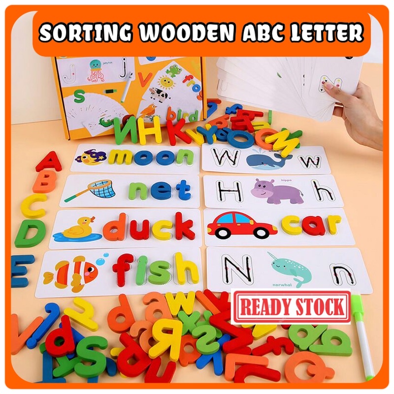 🔥SORTING WOODEN ABC LETTERS KIDS LEARNING EDUCATION🔥 | Shopee Malaysia