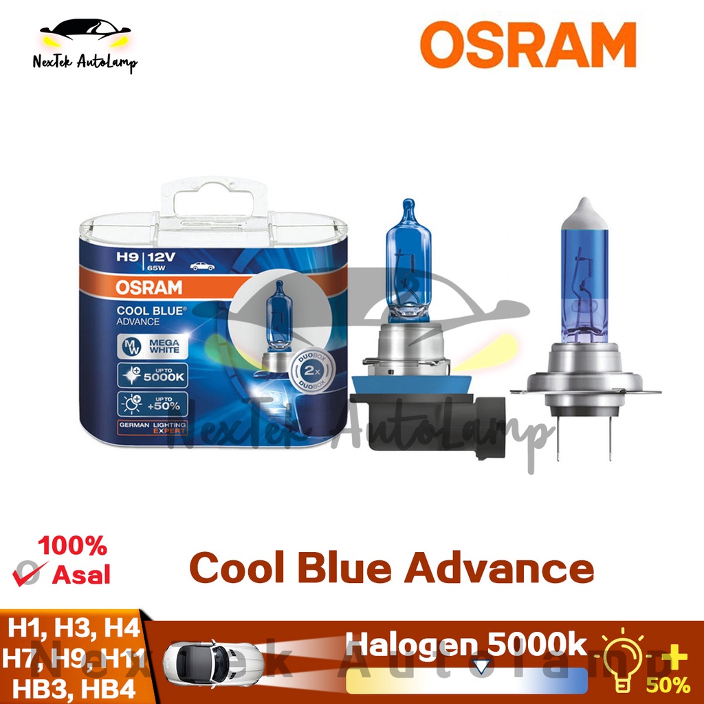 OSRAM Cool Blue Advance H1 H3 H4 H7 H9 H11 9005 HB3 HB4 5000K