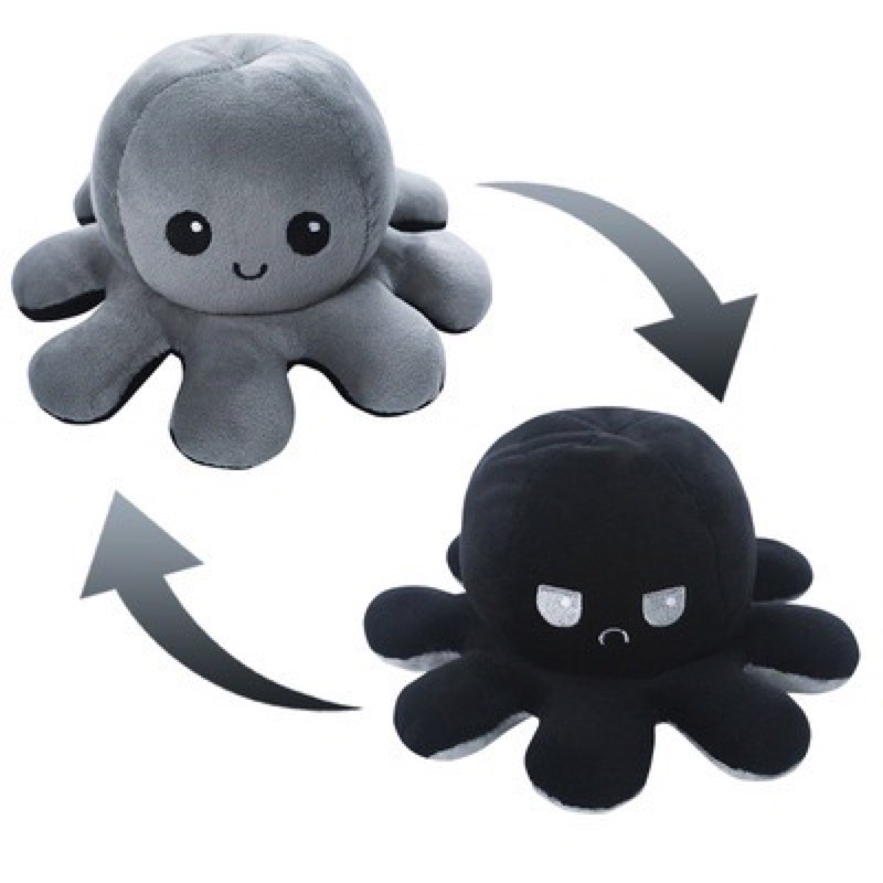 Flip Octopus Doll TIKTOK Reversible TeeTurtle Bipolar patung sotong ...