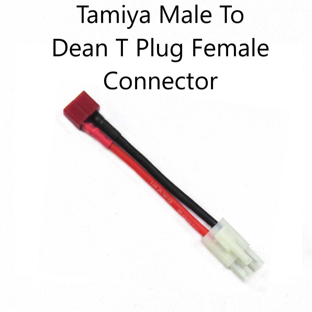 Adaptateur T-Plug (style Deans) Mâle Vers Femelle - Tamiya Avec Câble 14awg 2,5 Cm - BackBay R/C