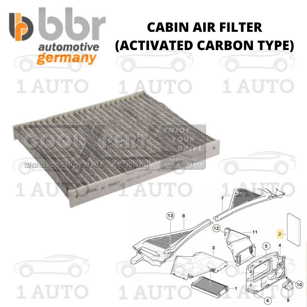 BBR GERMANY ACTIVATED CARBON CABIN FILTER BMW E70 X5 E71 X6