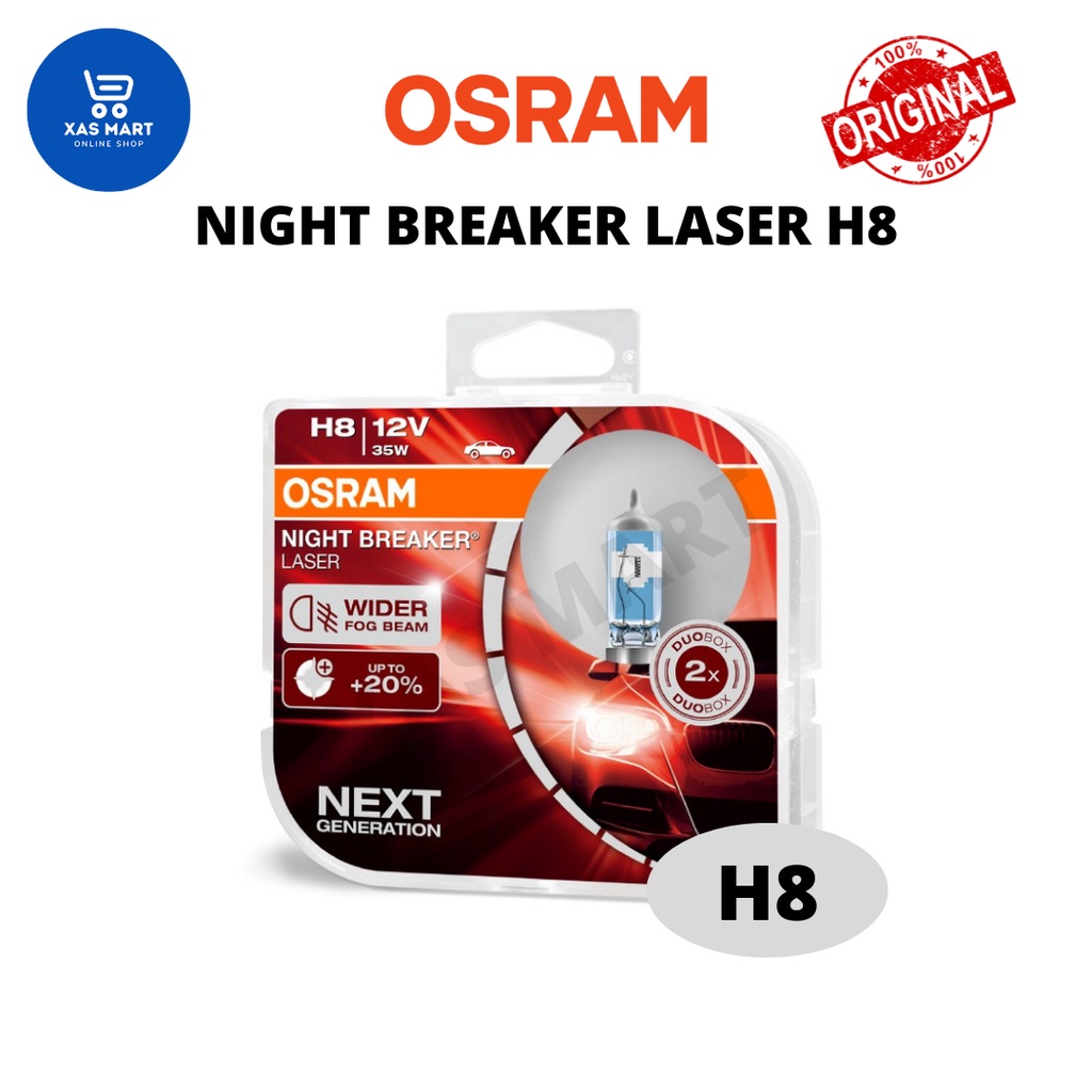 Genuine Osram Night Breaker Laser H8 Set +150% Brightness (Next Generation)
