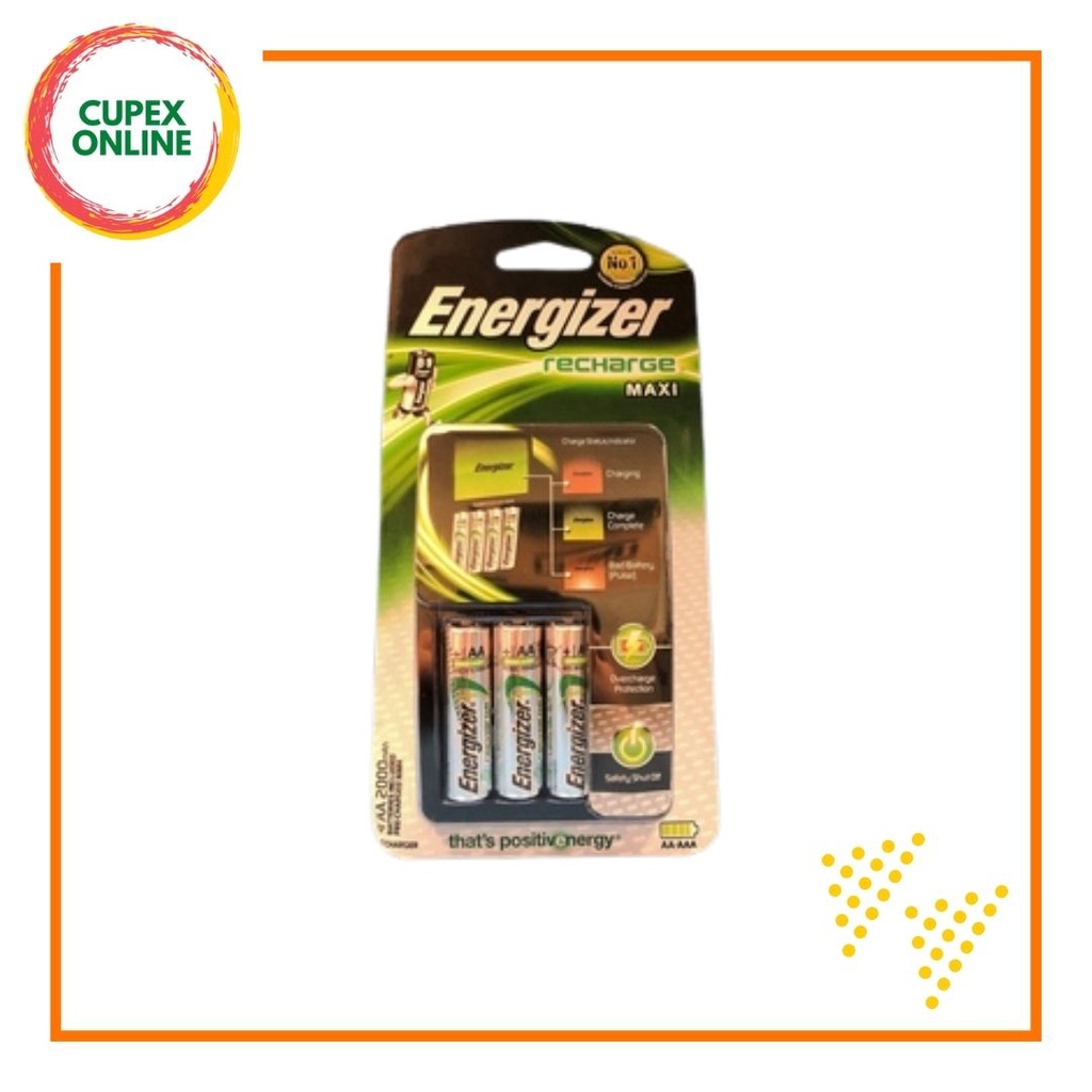 ENERGIZER CHVCM4 NiMH BATTERY CHARGER FOR AA & AAA (cupex) Shopee