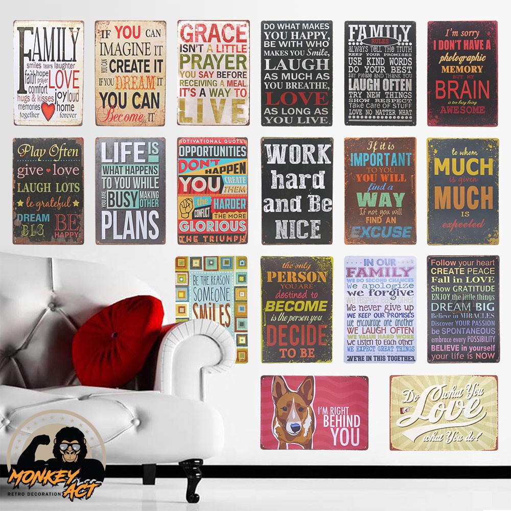 Vintage Zinc Sign Quote Quotes Encouragement Motto Warning Size 20x30 ...