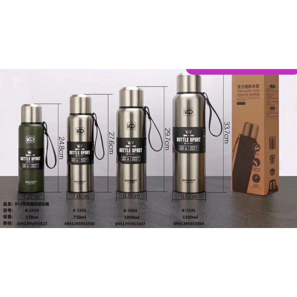 Bottle Sport Stainless Steel 304 thermos (keeps heat up to 24 hours ...