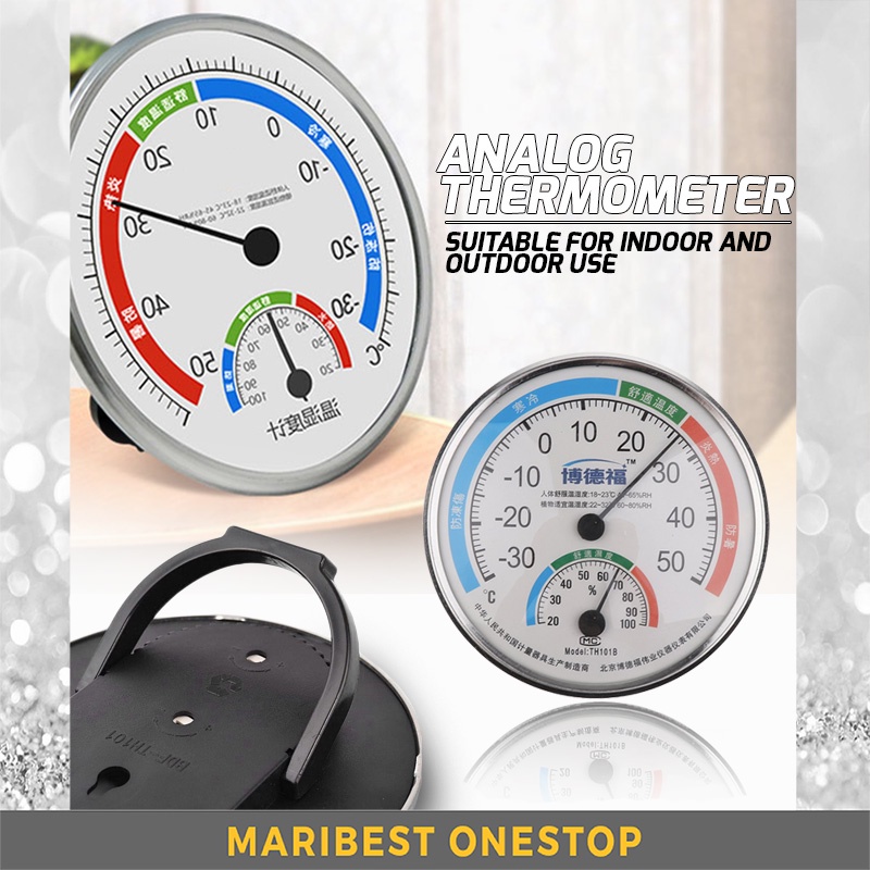 3050°C Analog Indoor Outdoor Thermometer Humidity H Hygrometer
